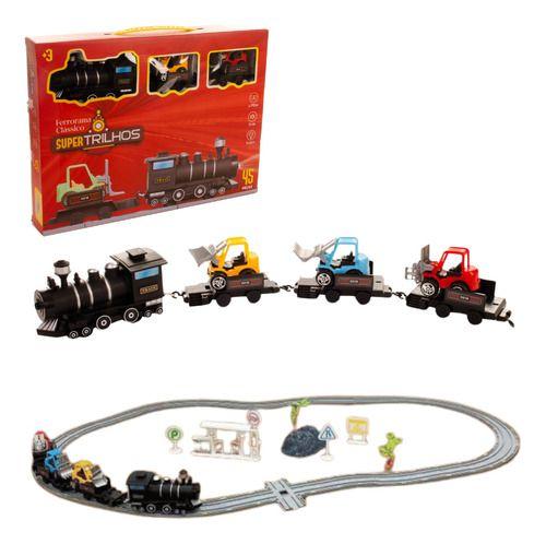 Trem Locomotiva Ferrorama Com Pista 45 Peças Luz E Som - Str Store Imagem de Trem Locomotiva Ferrorama Com Pista 45 Peças Luz E Som
