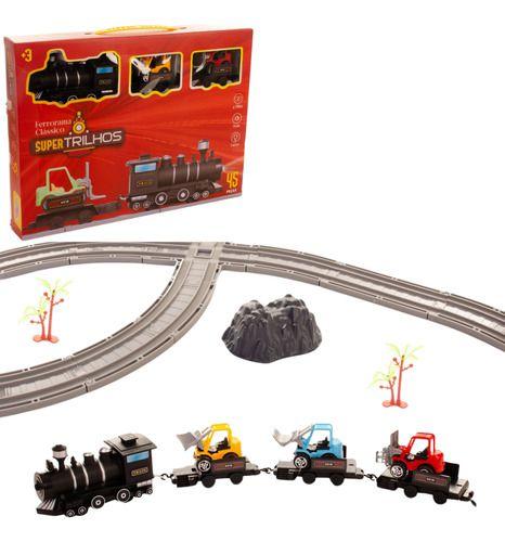 Trem Locomotiva Ferrorama Com Pista 45 Peças Luz E Som - Str Store Imagem de Trem Locomotiva Ferrorama Com Pista 45 Peças Luz E Som