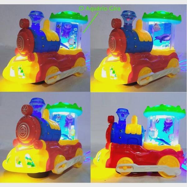 Imagem de Trem Musical Fish Brinquedo Infantil com Luzes Aquário