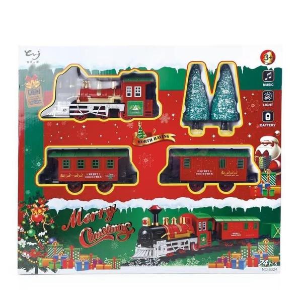 Trem Natalino C/SOM LUZ 38X43CM 2AA KIT C/24 PC (1009121) Cromus Imagem de Trem Natalino C/SOM LUZ 38X43CM 2AA KIT C/24 PC (1009121) Cromus
