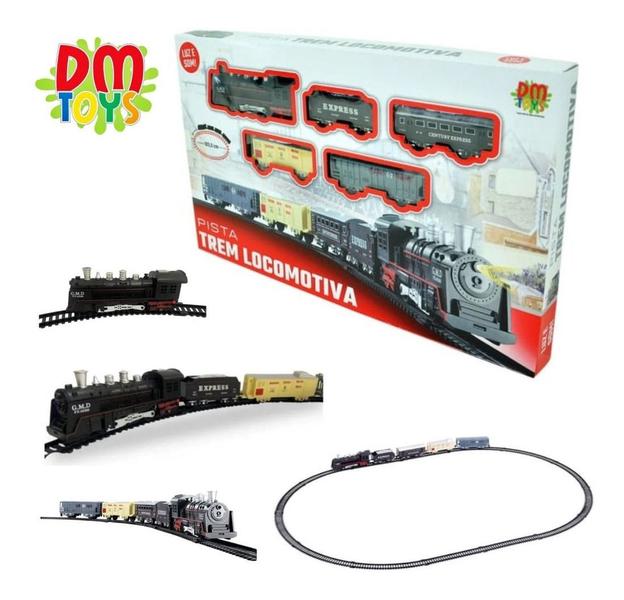 Imagem de Trem Pista Locomotiva Trenzinho Ferrorama Brinquedo Luz Som