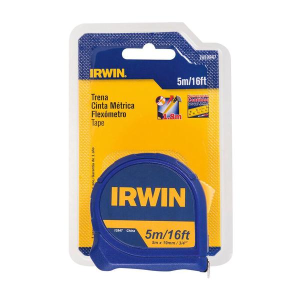 Imagem de Trena Aço Irwin 5m X 19 Mm Resistente Profissional Iw13947