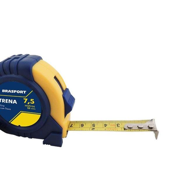 Imagem de Trena Brasfort Emborrachada Grip  7,5M/25Mm Com Trava  7983