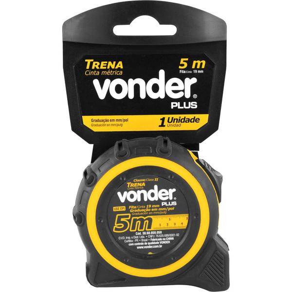 Imagem de Trena Curta de Aço 5 M x 19 mm Vonder Plus