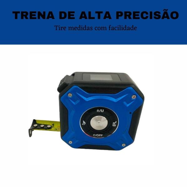 Imagem de Trena Digital Fita Métrica Multifuncional 50M Profissional - Exbom