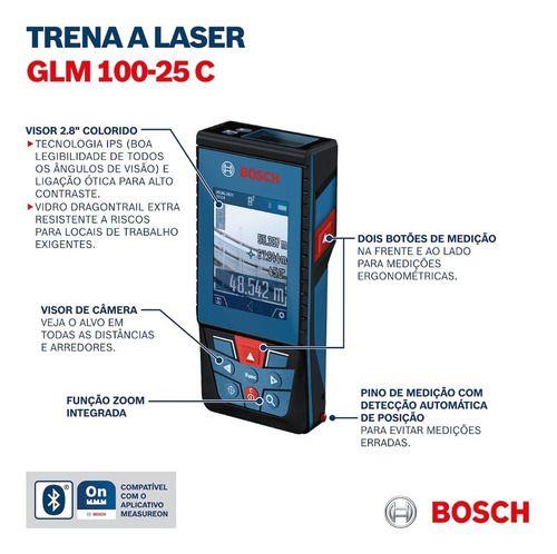 Imagem de Trena Laser Bosch Glm 100 25 C Alcance 100m Com Bluetooth