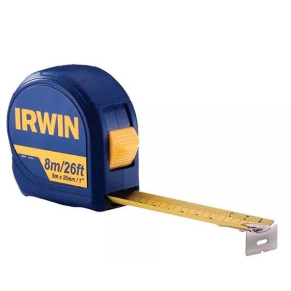 Imagem de Trena Métrica Aço 8 Metros Irwin Profissional Bolso Manual