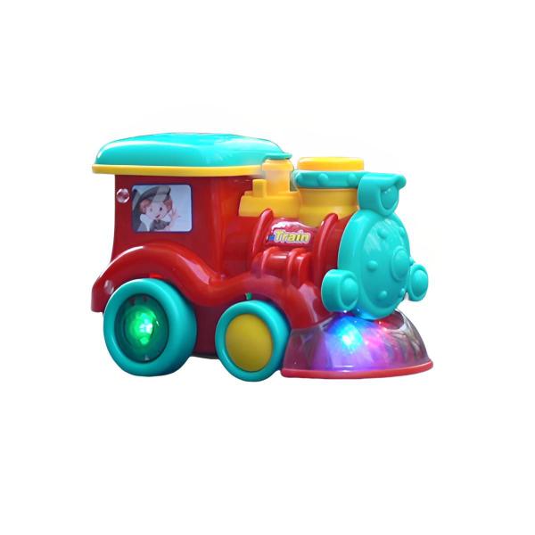 Imagem de Trenzinho Brinquedo Infantil Musical Bate volta Luzes E Sons Trem Bebe Brilha Diversao Colorido Transparente Reforçado