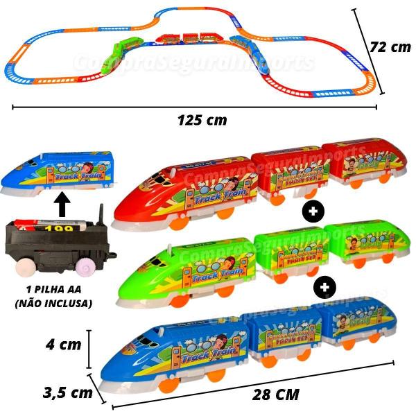 Imagem de Trenzinho De Brinquedo Kit 3 Unidades Infantil Trem Elétrico