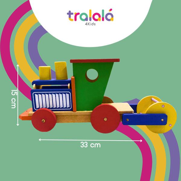Trenzinho de Puxar Brinquedo Educativo e Pedagógico em MDF - TRALALA Imagem de Trenzinho de Puxar Brinquedo Educativo e Pedagógico em MDF