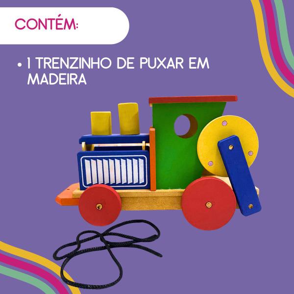 Trenzinho de Puxar Brinquedo Educativo e Pedagógico em MDF - TRALALA Imagem de Trenzinho de Puxar Brinquedo Educativo e Pedagógico em MDF