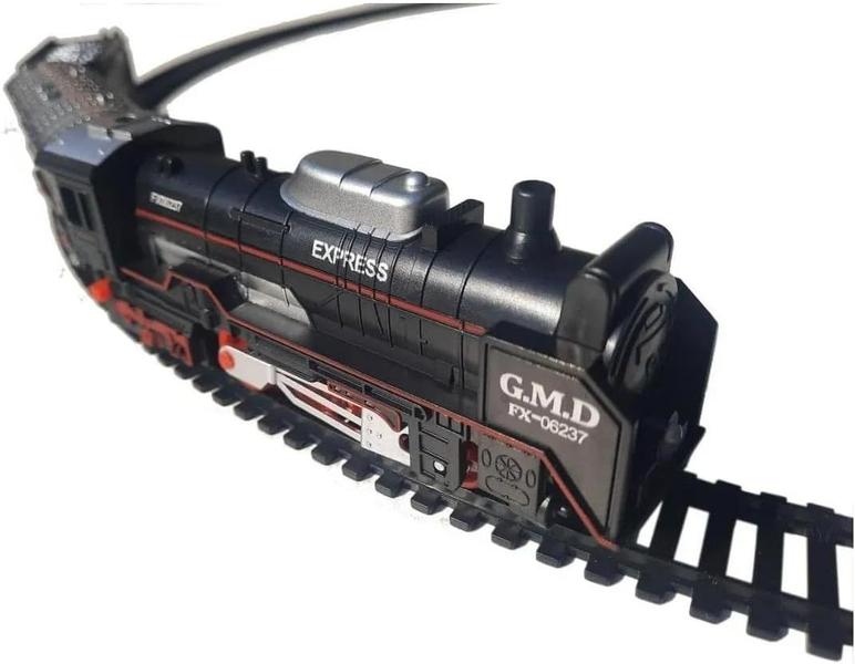 Imagem de Trenzinho Elétrico Clássico Ferrorama Maquina Locomotiva Trem Com Luz e Vagões Brinquedo