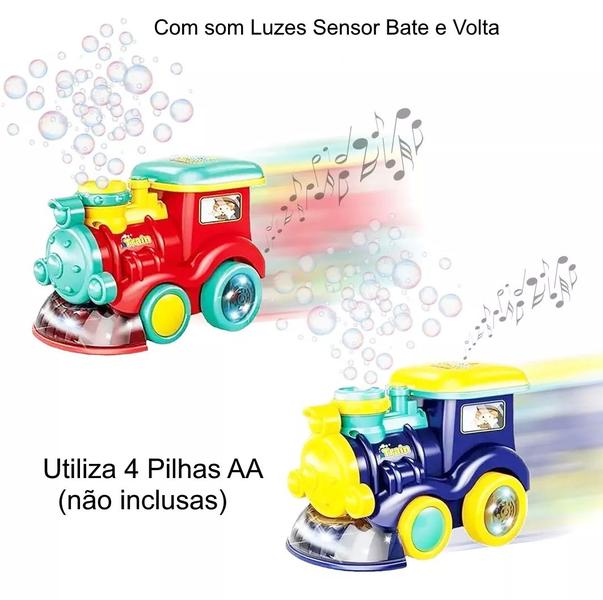 Imagem de Trenzinho Infantil Anda Solta Bolinhas Luz Som +Refil de 1L