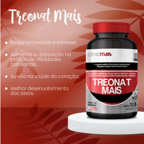 Treonat Mais Clinicmais 60 Cápsulas Imagem de Treonat Mais Clinicmais 60 Cápsulas