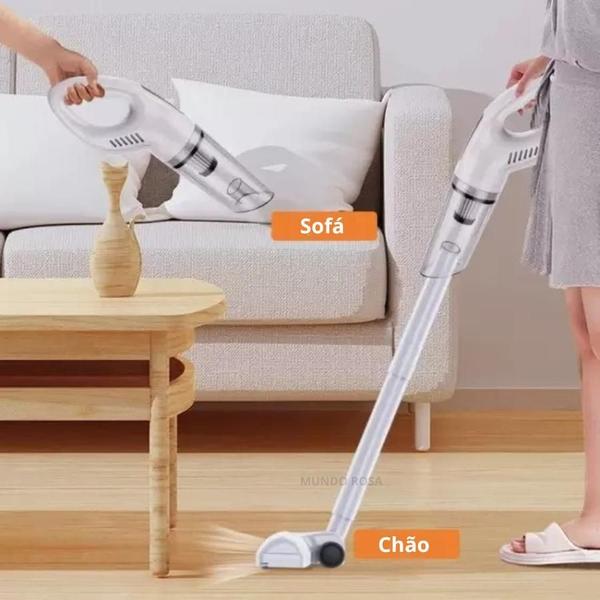 Três Em Um, Todos Os Espaços: Aspirador Vertical Branco - MR Imagem de Três Em Um, Todos Os Espaços: Aspirador Vertical Branco