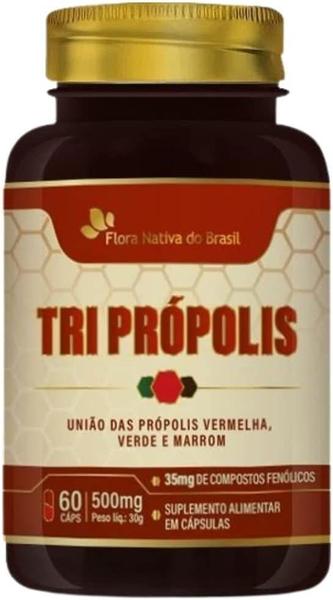 Tri Própolis (Vermelha, Verde e Marrom) 60 Caps de 500mg Flora Nativa do Brasil - Flora Nativa do Brasil Imagem de Tri Própolis (Vermelha, Verde e Marrom) 60 Caps de 500mg Flora Nativa do Brasil