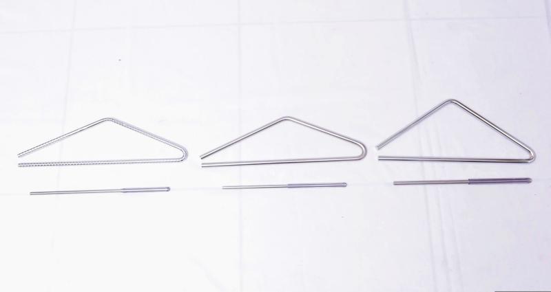 Imagem de Triângulos Frajola Aço Inox Mod Alex Corrente C/ Baqueta 9,5mm