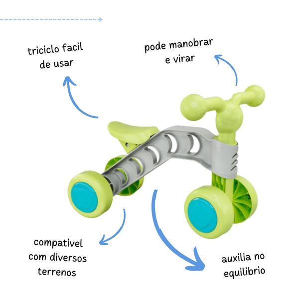 Imagem de Triciclo andador de empurrar velotrol de duas quatro rodas triciculo mini moto motoquinha motinha