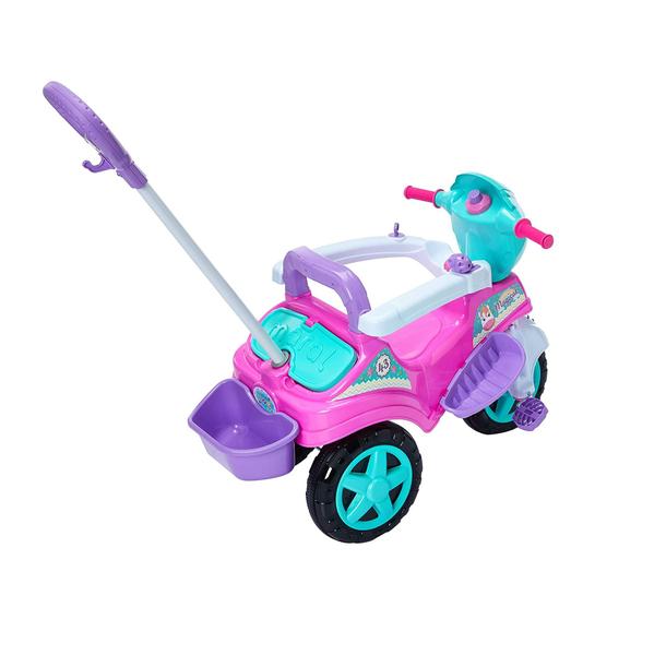 Triciclo Baby City Menina Passeio e Pedal Com Haste Direcional Até 30kg Maral Imagem de Triciclo Baby City Menina Passeio e Pedal Com Haste Direcional Até 30kg Maral