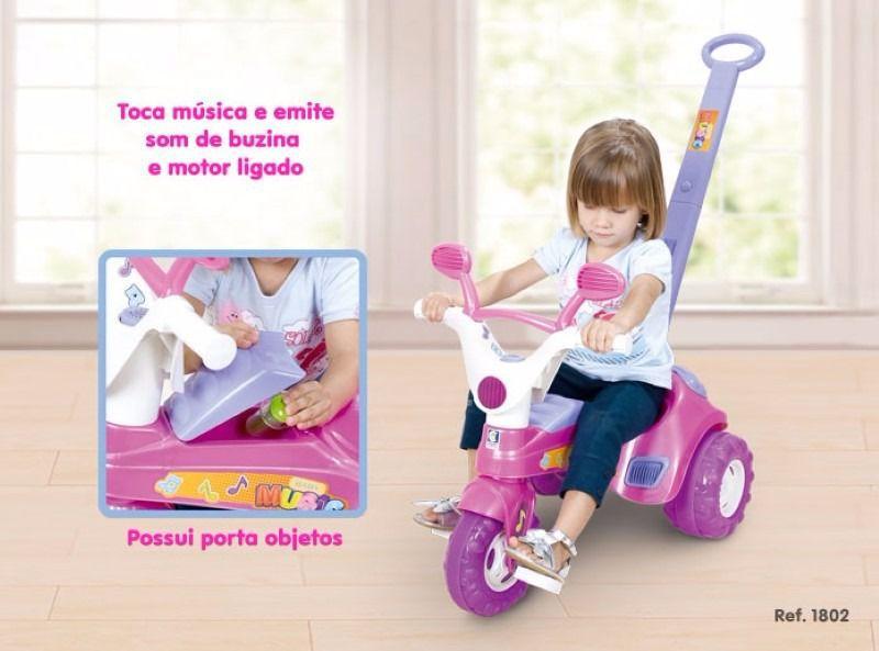 Imagem de Triciclo baby music rosa - cotiplás