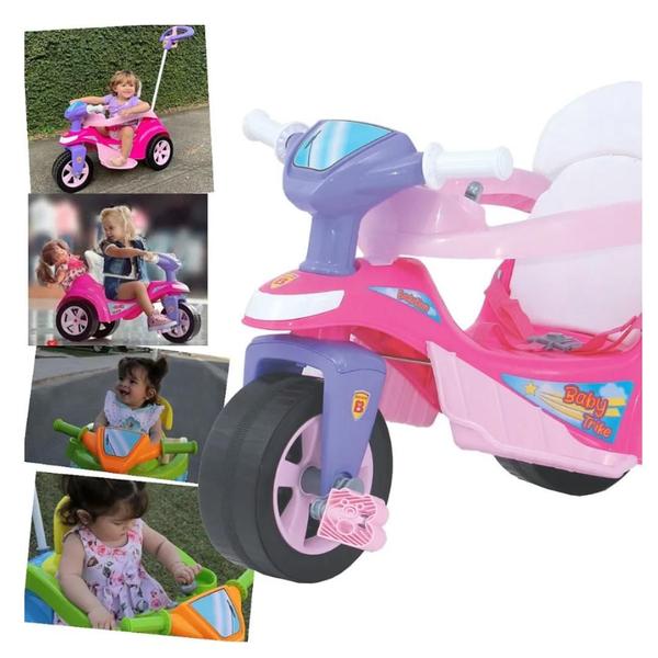 Triciclo Baby Trike Evolution Rosa - Ref 611 - BIEMME Imagem de Triciclo Baby Trike Evolution Rosa - Ref 611