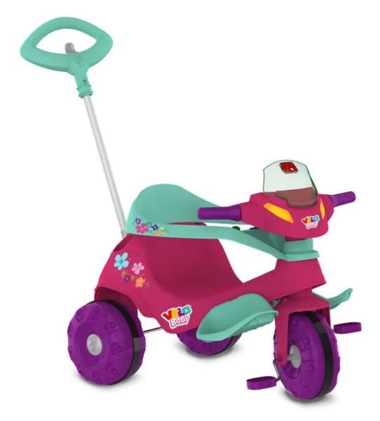 Triciclo Bandeirante Velobaby G2 Passeio e Pedal Motoca Rosa Menina - Bandeirantes Imagem de Triciclo Bandeirante Velobaby G2 Passeio e Pedal Motoca Rosa Menina