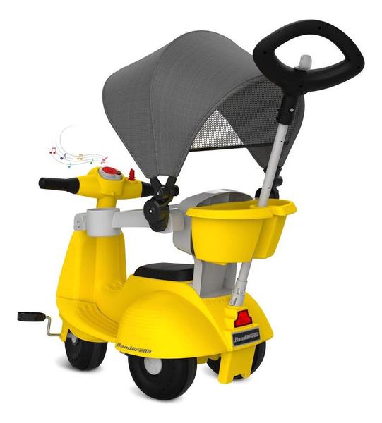 Imagem de Triciclo Banderetta Com Capota Passeio E Pedal Amarelo