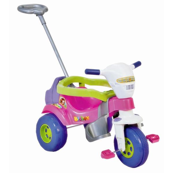 Triciclo Bichos Com Som Haste Direcionável Rosa Magic Toys Imagem de Triciclo Bichos Com Som Haste Direcionável Rosa Magic Toys
