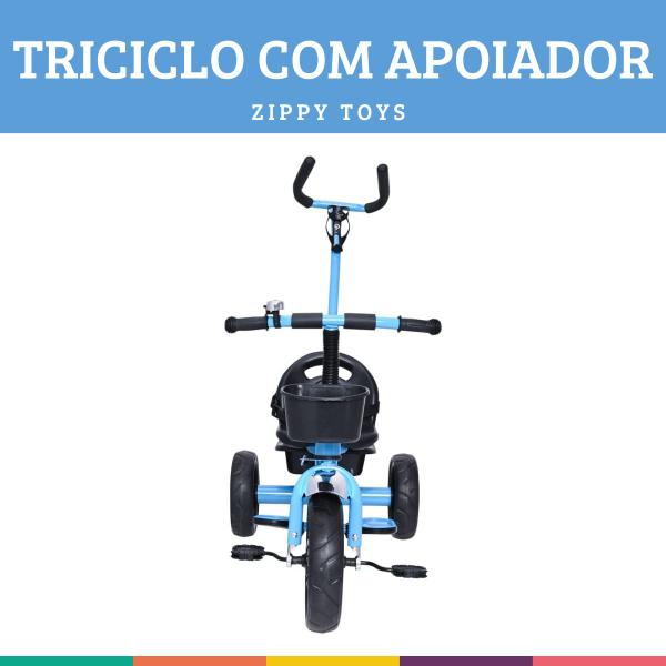 Imagem de Triciclo Com Apoiador Azul Infantil Zippy Toys