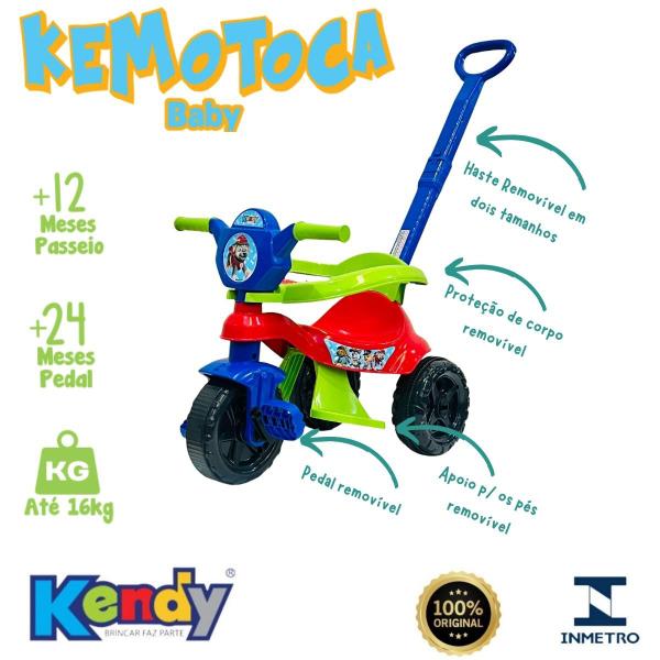 Imagem de Triciclo Com Pedal Motoca Haste Kemotoca Velotrol Escolha o Modelo