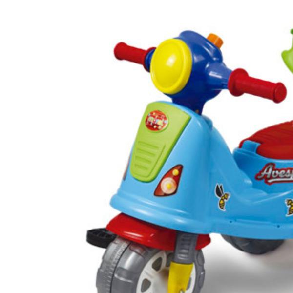 Imagem de Triciclo De Pedal 2 Em 1 Motoca Infantil Avespa Colorido