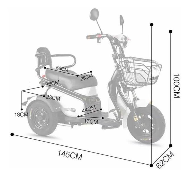 Imagem de Triciclo Elétrico Family 500w Adulto Sem CNH Recarregável