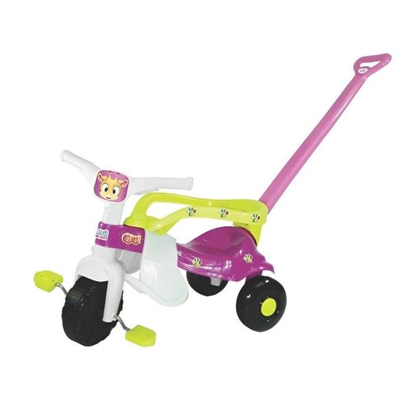 Imagem de Triciclo Gigi com Haste Removível 2512 Rosa - Magic Toys