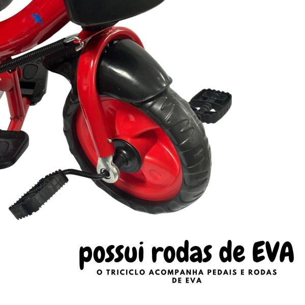 Imagem de Triciclo Infantil 2 em 1 Com Empurrador Removível Vermelho Importway