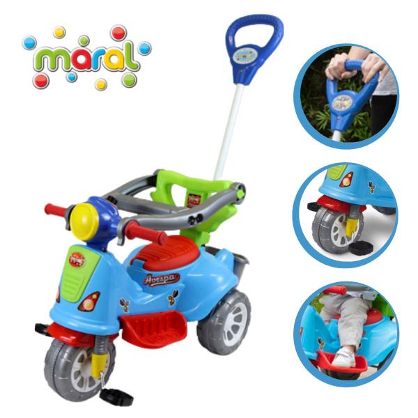 Triciclo Infantil Avespa Colorido ProteÇÃo Lateral E Haste - Maral Brinquedos Triciclo Infantil Avespa Colorido ProteÇÃo Lateral E Haste - Maral Brinquedos