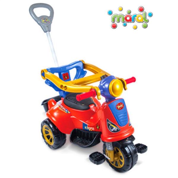 Triciclo Infantil Avespa Spider Suporta 25 Kilos Com Buzina e Haste Empurrar - Maral Brinq... Triciclo Infantil Avespa Spider Suporta 25 Kilos Com Buzina e Haste Empurrar - Maral Brinq...