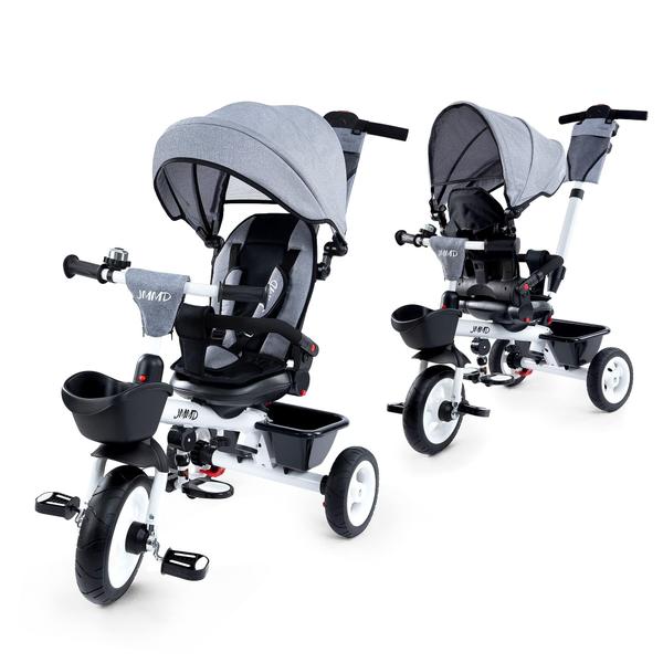 Triciclo infantil Baby Trike JMMD 6 em 1 com alça cinza Imagem de Triciclo infantil Baby Trike JMMD 6 em 1 com alça cinza