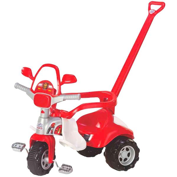 Imagem de Triciclo Infantil Bombeiro Tico-tico Motoca Motoquinha c/ Alça