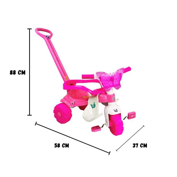 Imagem de Triciclo Infantil Borboleta Butterfly Pink com Cestinha 2571