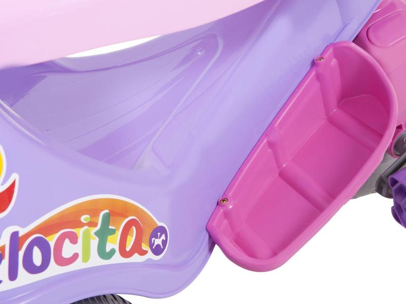 Imagem de Triciclo Infantil Calesita com Empurrador Velocita - Haste Removível Buzina Porta Objetos