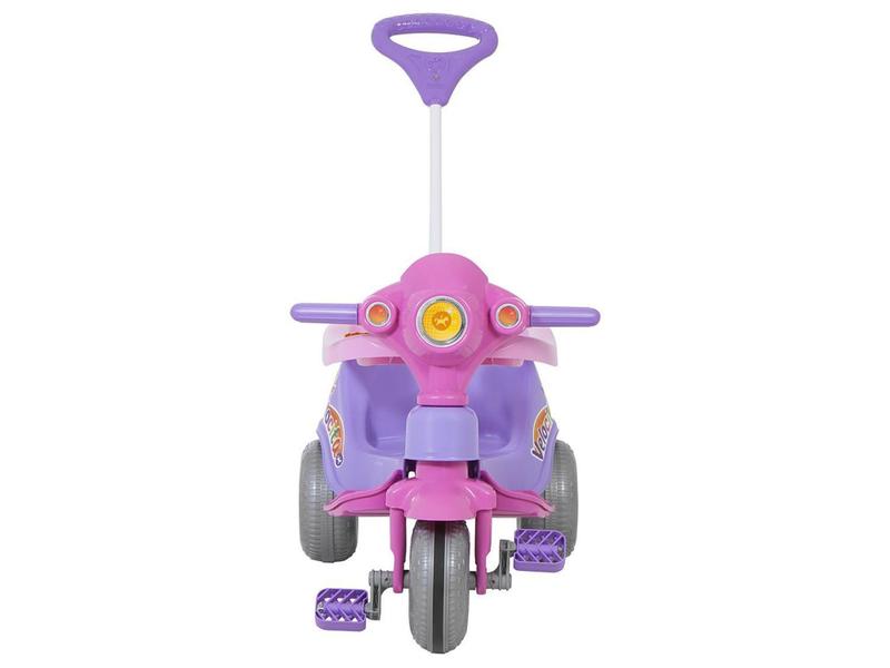 Imagem de Triciclo Infantil Calesita com Empurrador Velocita - Haste Removível Buzina Porta Objetos