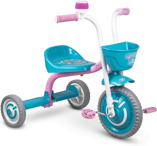 Imagem de Triciclo infantil charm azul turquesa e rosa - nathor