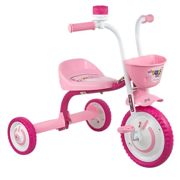 Imagem de Triciclo Infantil com Cestinha Buzina Fon-fon Cor Rosa You 3 Girl Nathor - 100510160012