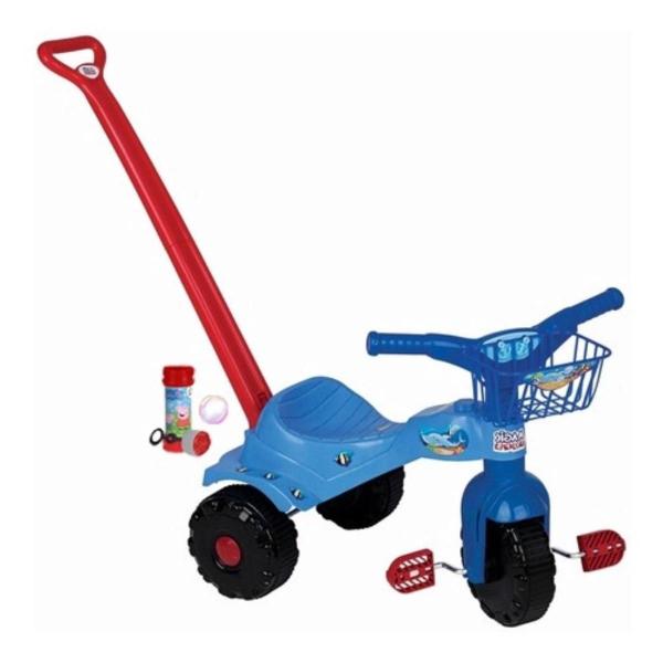 Imagem de Triciclo Infantil Com Cestinha Tico Tico Tubarão Azul 20kg- Magic Toys