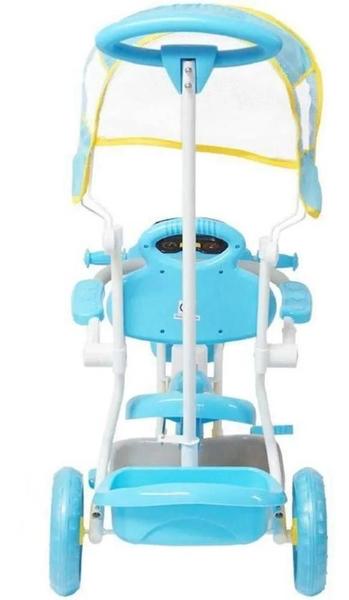 Imagem de Triciclo Infantil Com Empurrador Pedal E Capo Azul