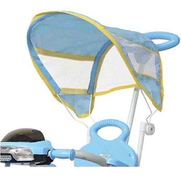 Imagem de Triciclo Infantil Com Empurrador Pedal E Capo Azul