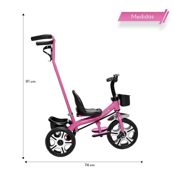 Imagem de Triciclo Infantil Com Empurrador Rosa 7631 - Zippy Toys