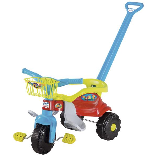 Imagem de Triciclo Infantil Com Empurrador Tico Festa Azul Magic Toys