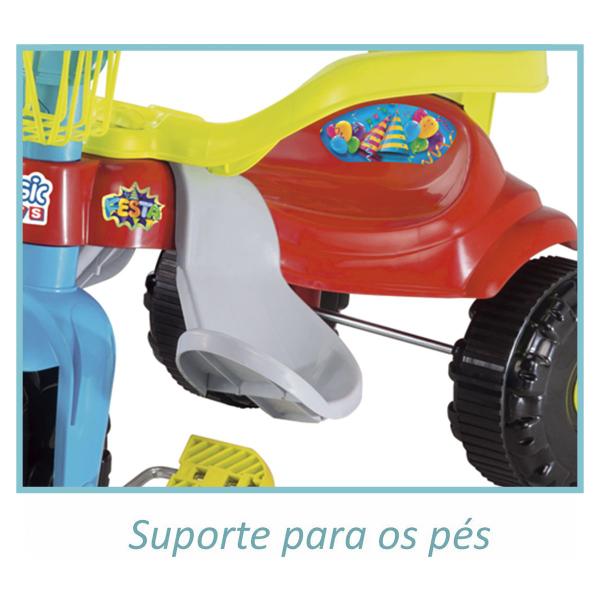 Imagem de Triciclo Infantil Com Empurrador Tico Festa Azul Magic Toys