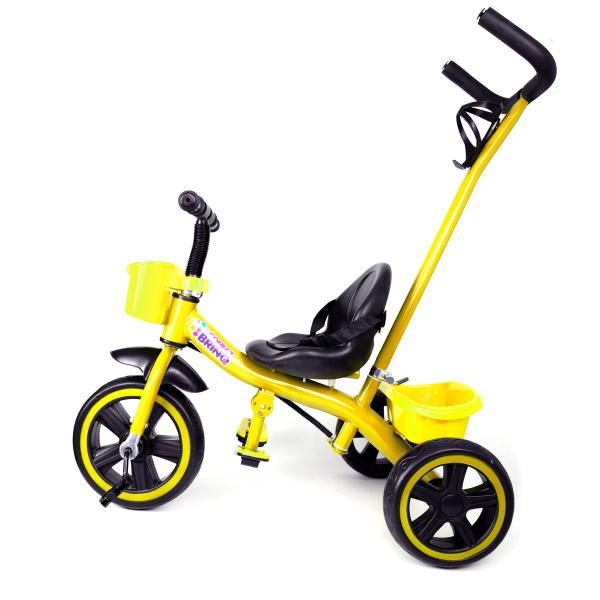 Imagem de Triciclo infantil com guidão e pedal 2 em 1 cesto passeio mega compras